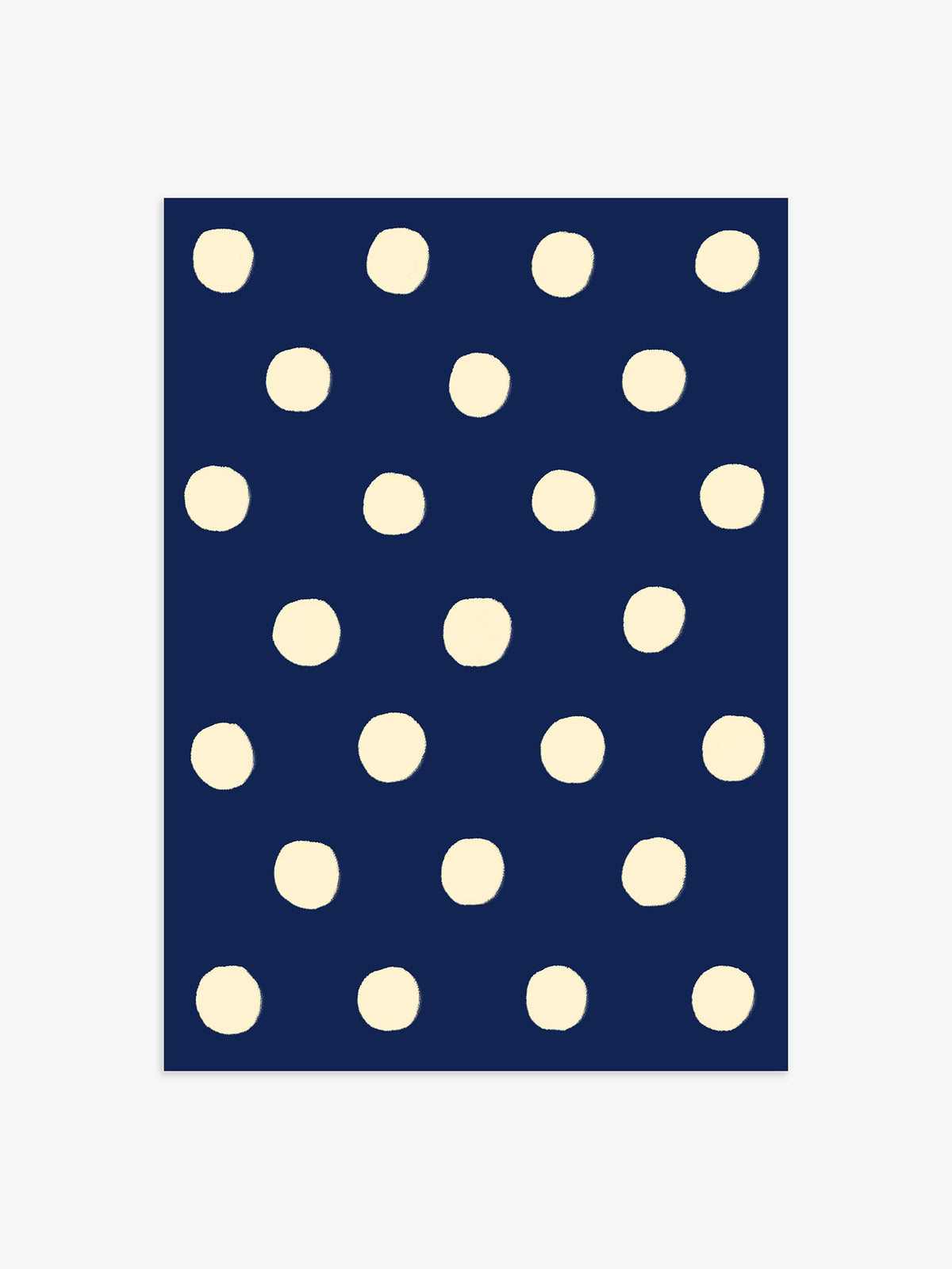 Polka Dot Poster in Marineblau & Buttergelb - 21x30 cm