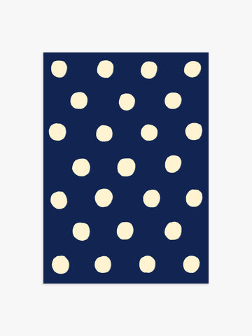Polka Dot Poster in Marineblau & Buttergelb