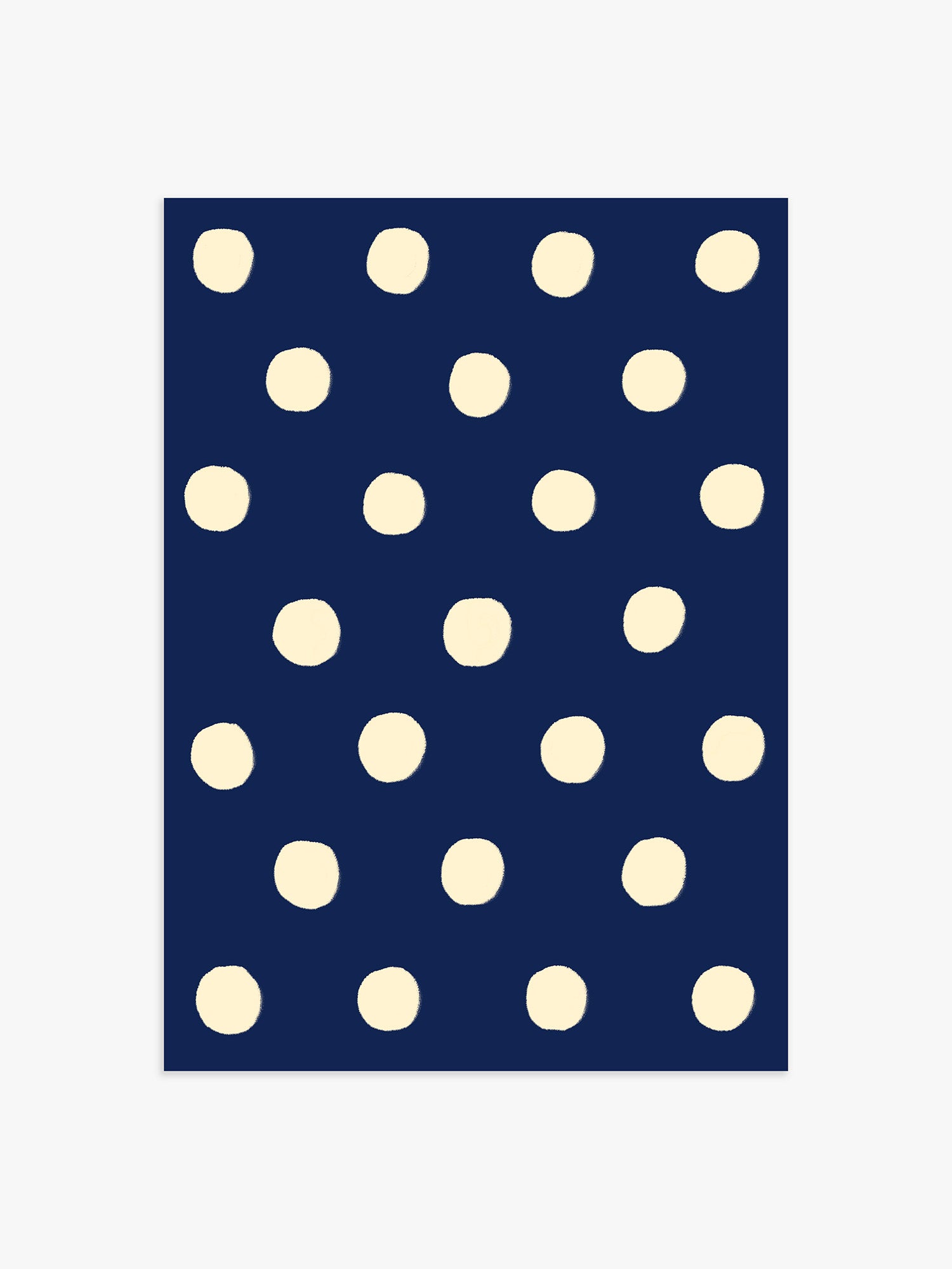 Polka Dot Poster in Marineblau & Buttergelb
