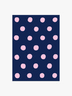 Polka Dot Poster in Marineblau & Rosa