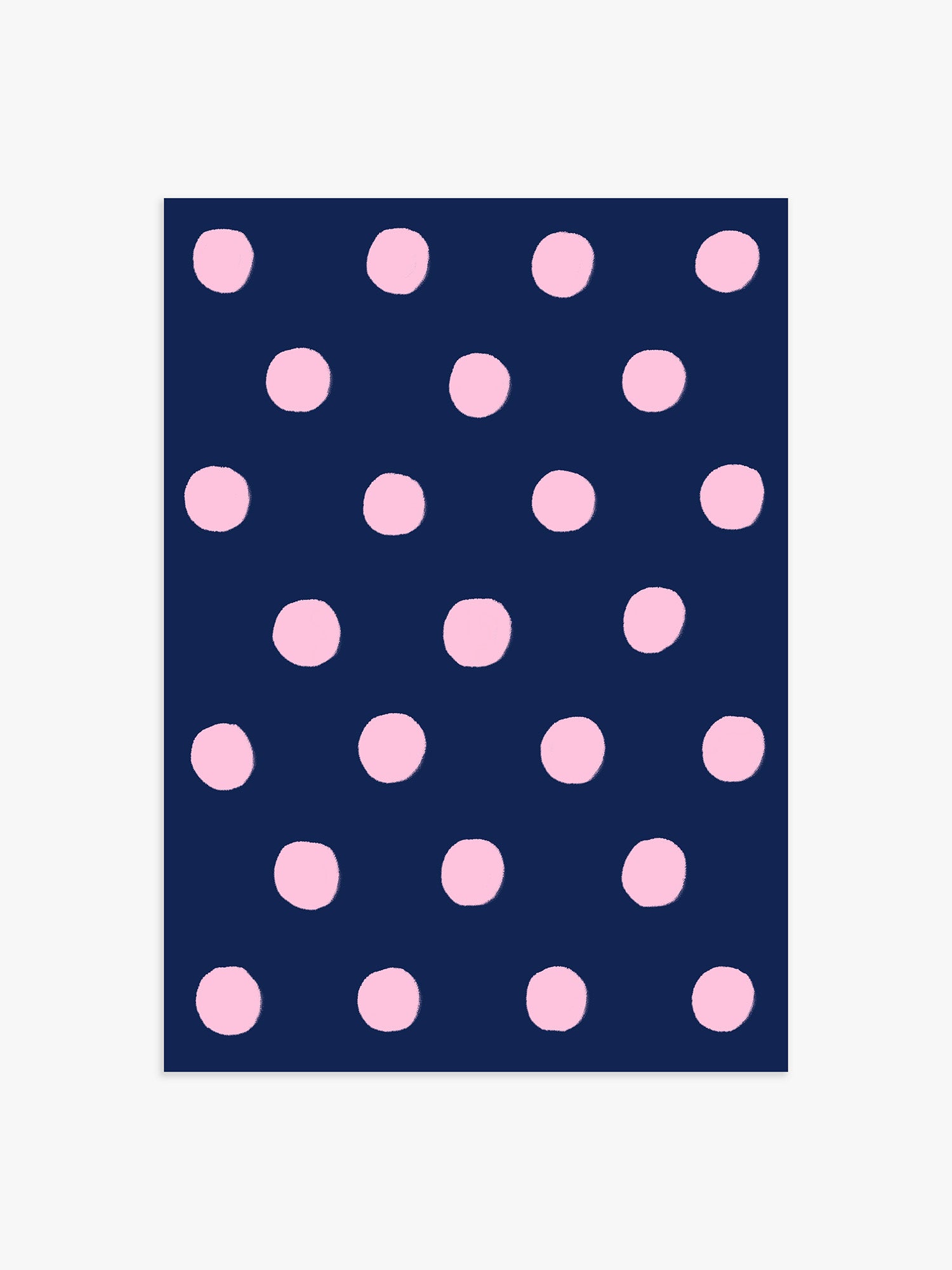Polka Dot Poster in Marineblau & Rosa