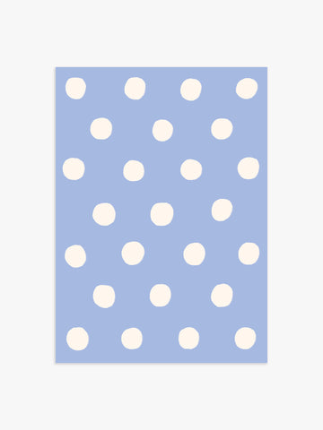 Polka Dot Poster in Hellblau & Creme
