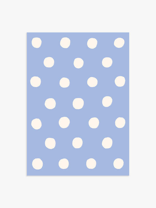 Polka Dot Poster in Hellblau & Creme