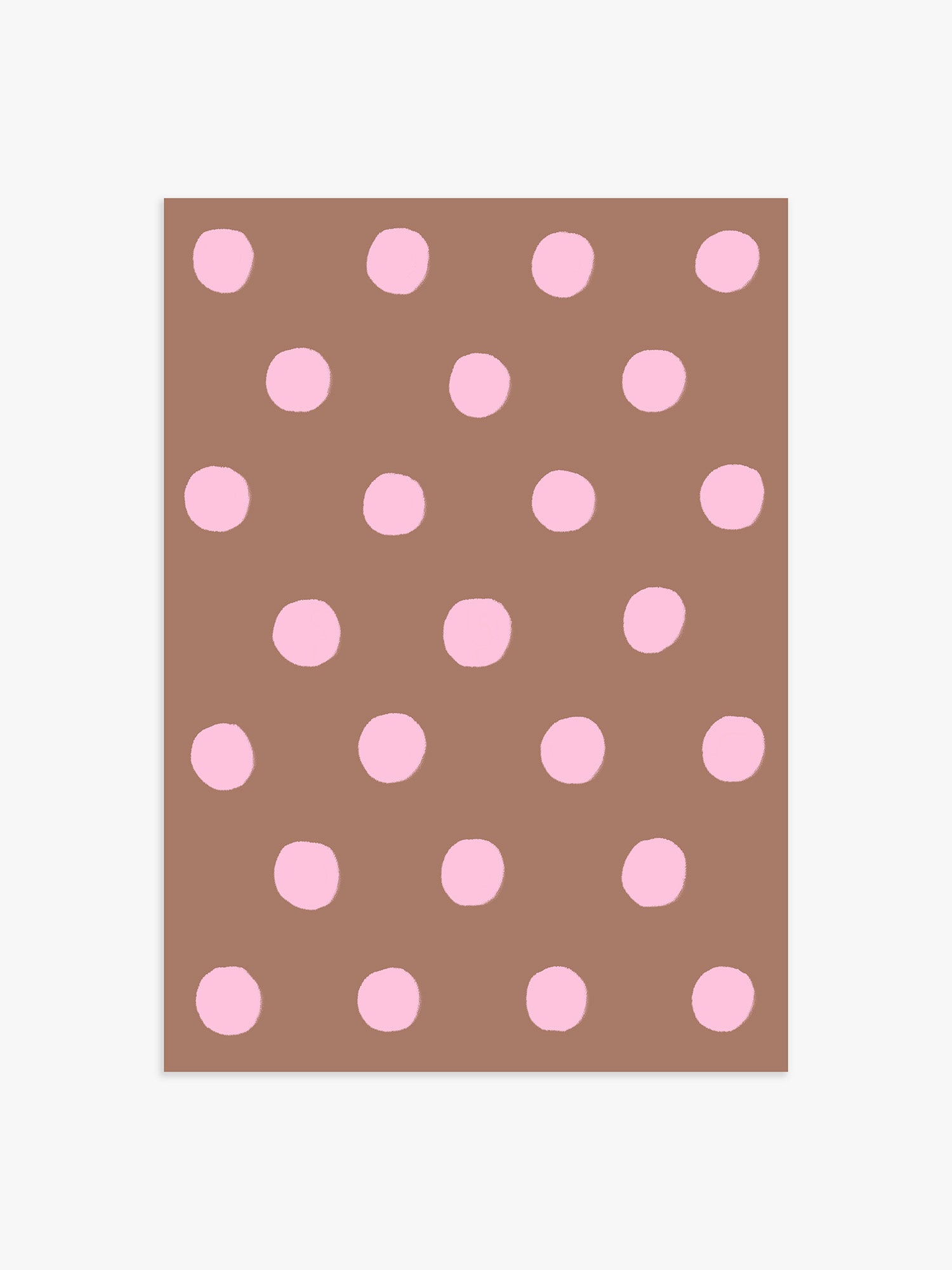 Polka Dot Poster in Braun & Rosa