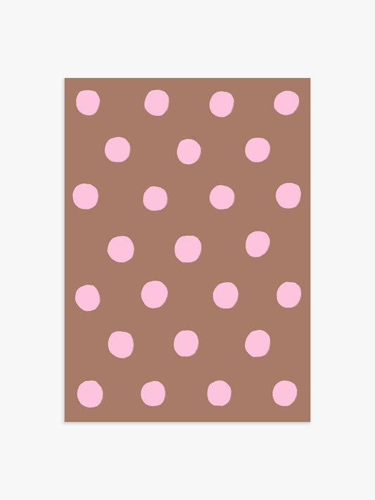 Polka Dot Poster in Braun & Rosa
