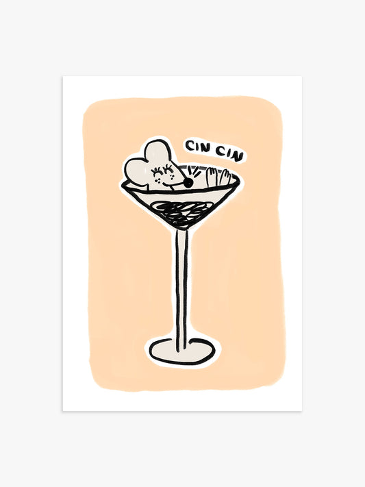 Cin Cin Poster mit Martini
