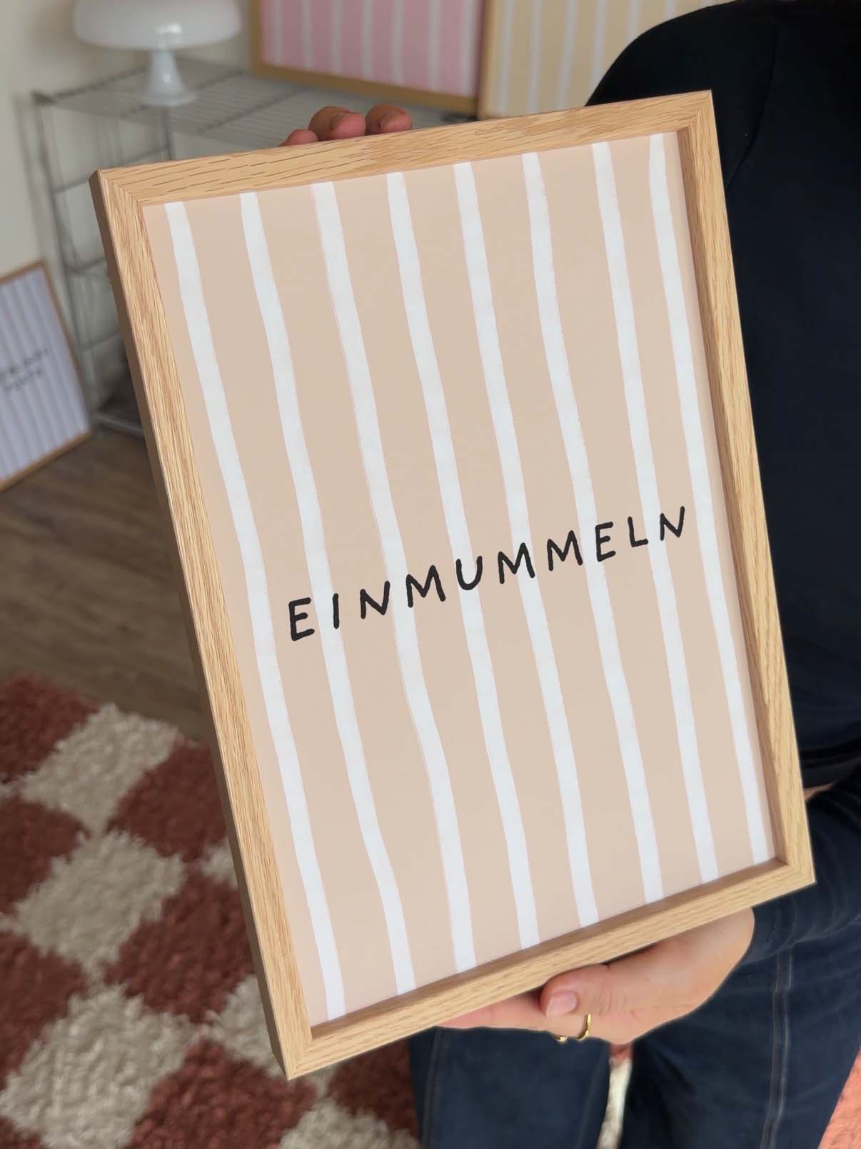 Einmummeln Streifenposter in Braun