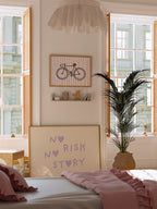 Fahrrad-Poster mit Streifen in Lila