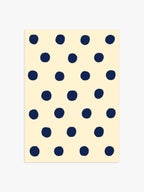 Polka Dot Poster in Buttergelb & Marineblau