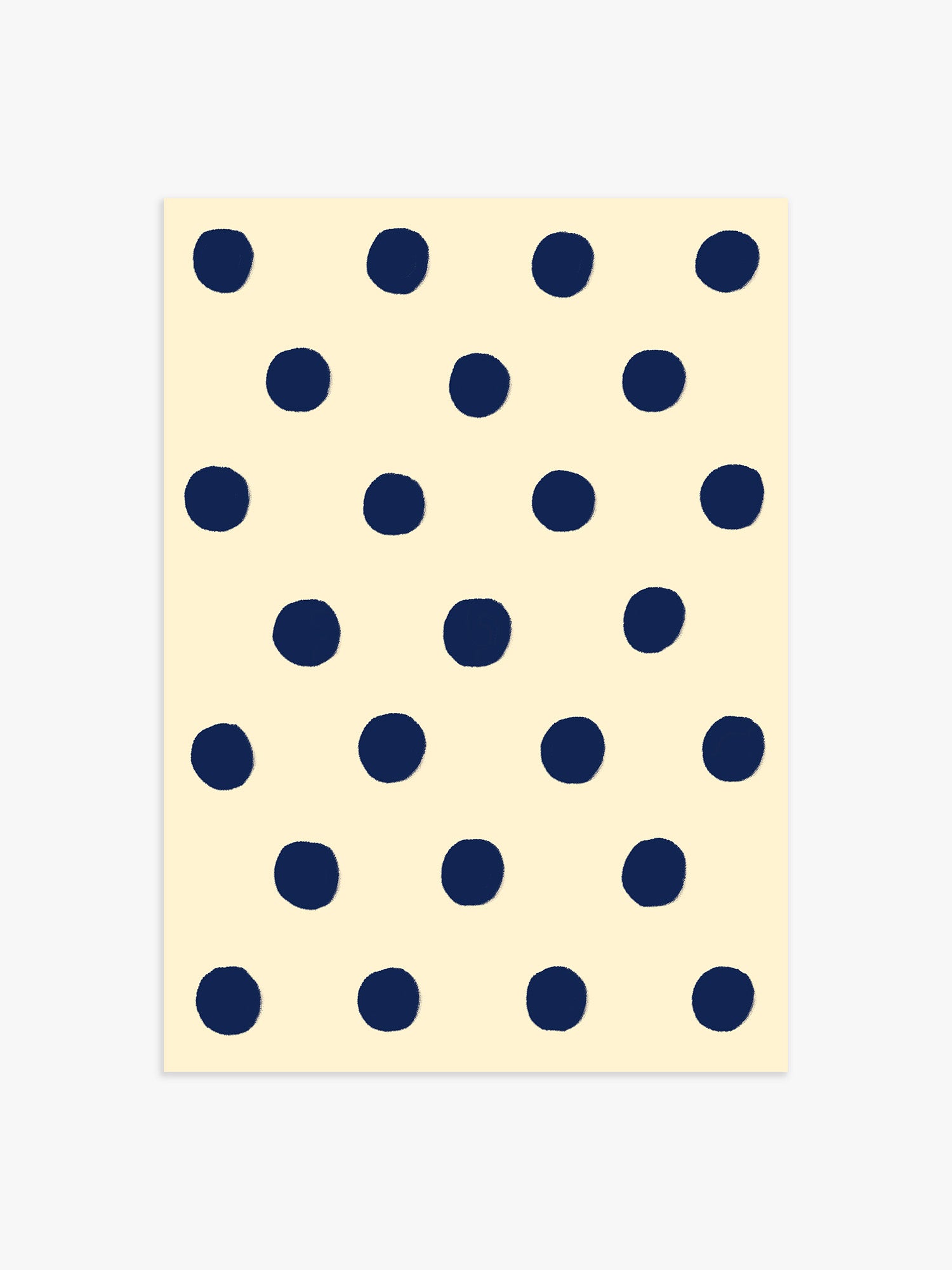 Polka Dot Poster in Buttergelb & Marineblau