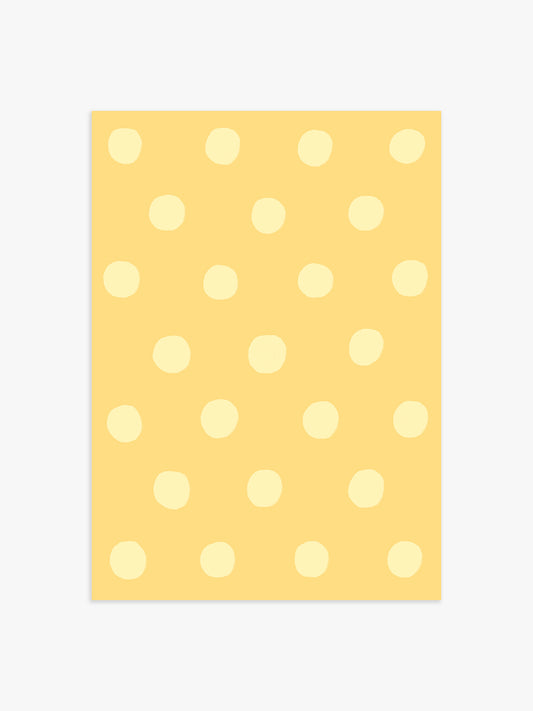 Polka Dot Poster in Gelb & Buttergelb