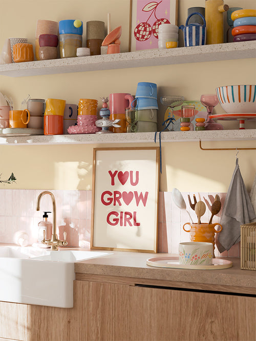 'You Grow Girl' Poster in Rot