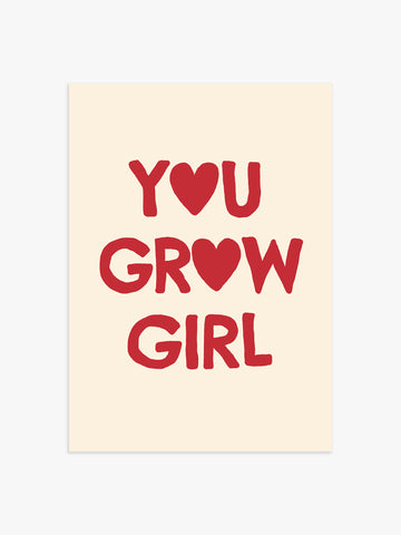 'You Grow Girl' Poster in Rot