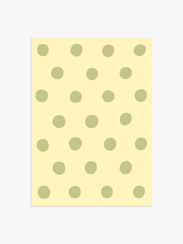 Polka Dot Poster in Gelb & Grün