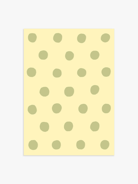 Polka Dot Poster in Gelb & Grün