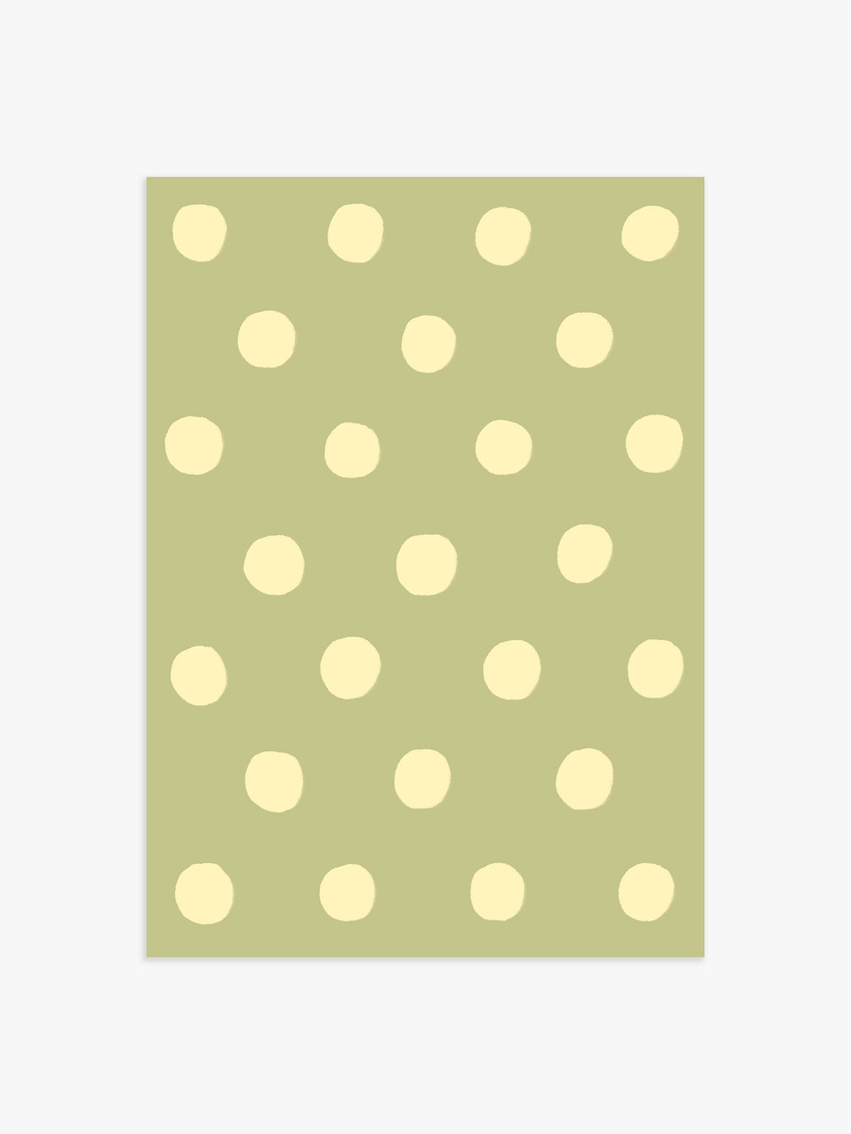 Polka Dot Poster in Grün & Gelb - 13x18 cm