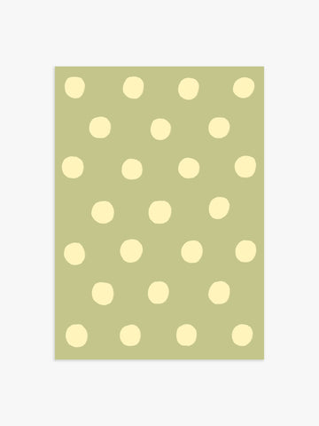 Polka Dot Poster in Grün & Gelb