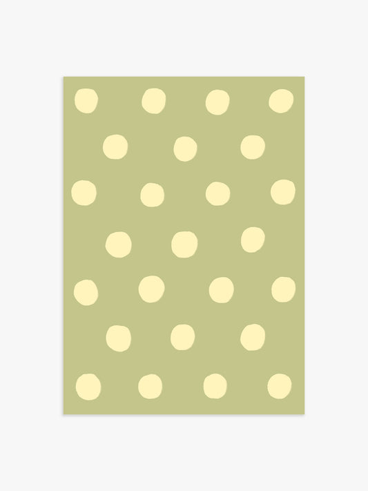 Polka Dot Poster in Grün & Gelb