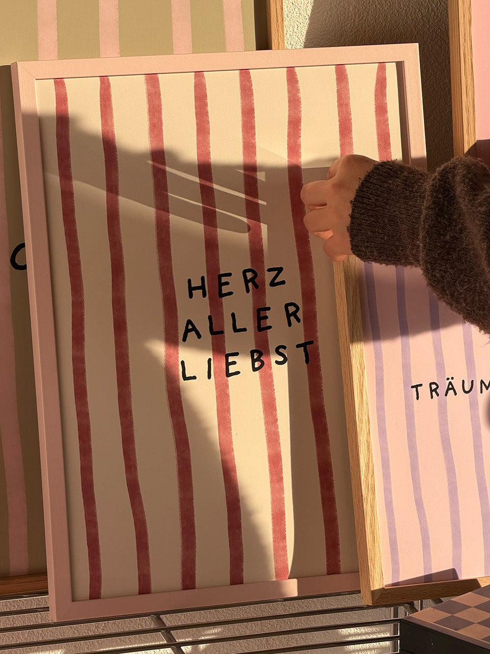 Herzallerliebst Poster in bordeaux-beige
