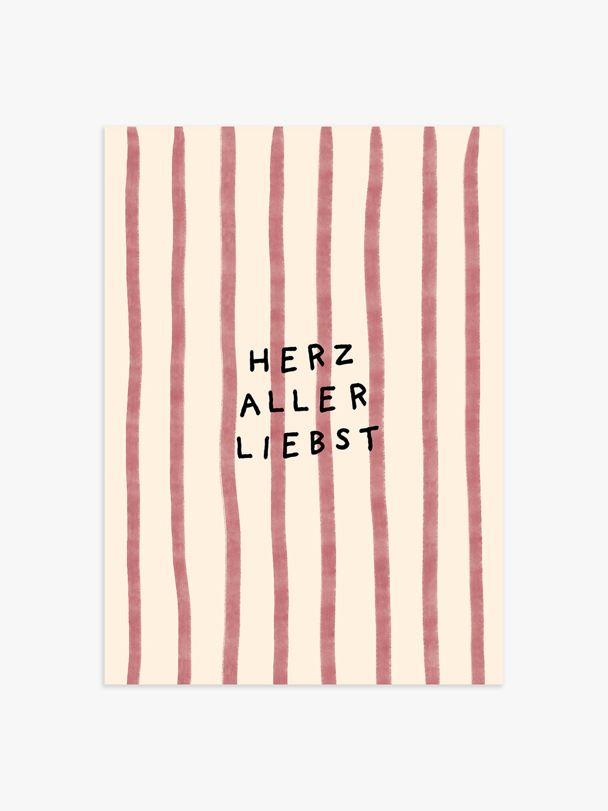 Herzallerliebst Poster in bordeaux-beige - 21x30 cm