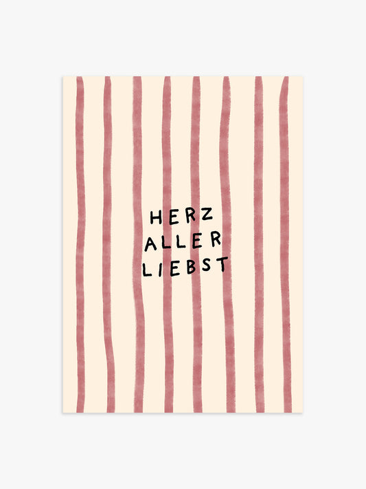Herzallerliebst Poster in bordeaux-beige
