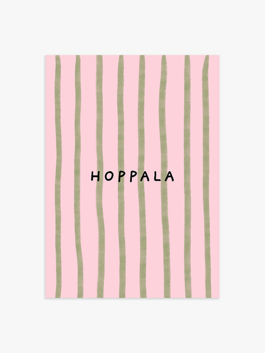 Hoppala Poster in grün-rosa