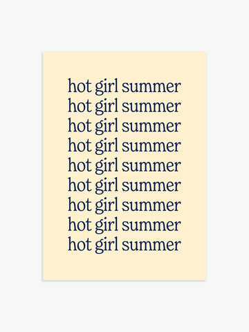 Hot Girl Summer Poster in Gelb-Blau