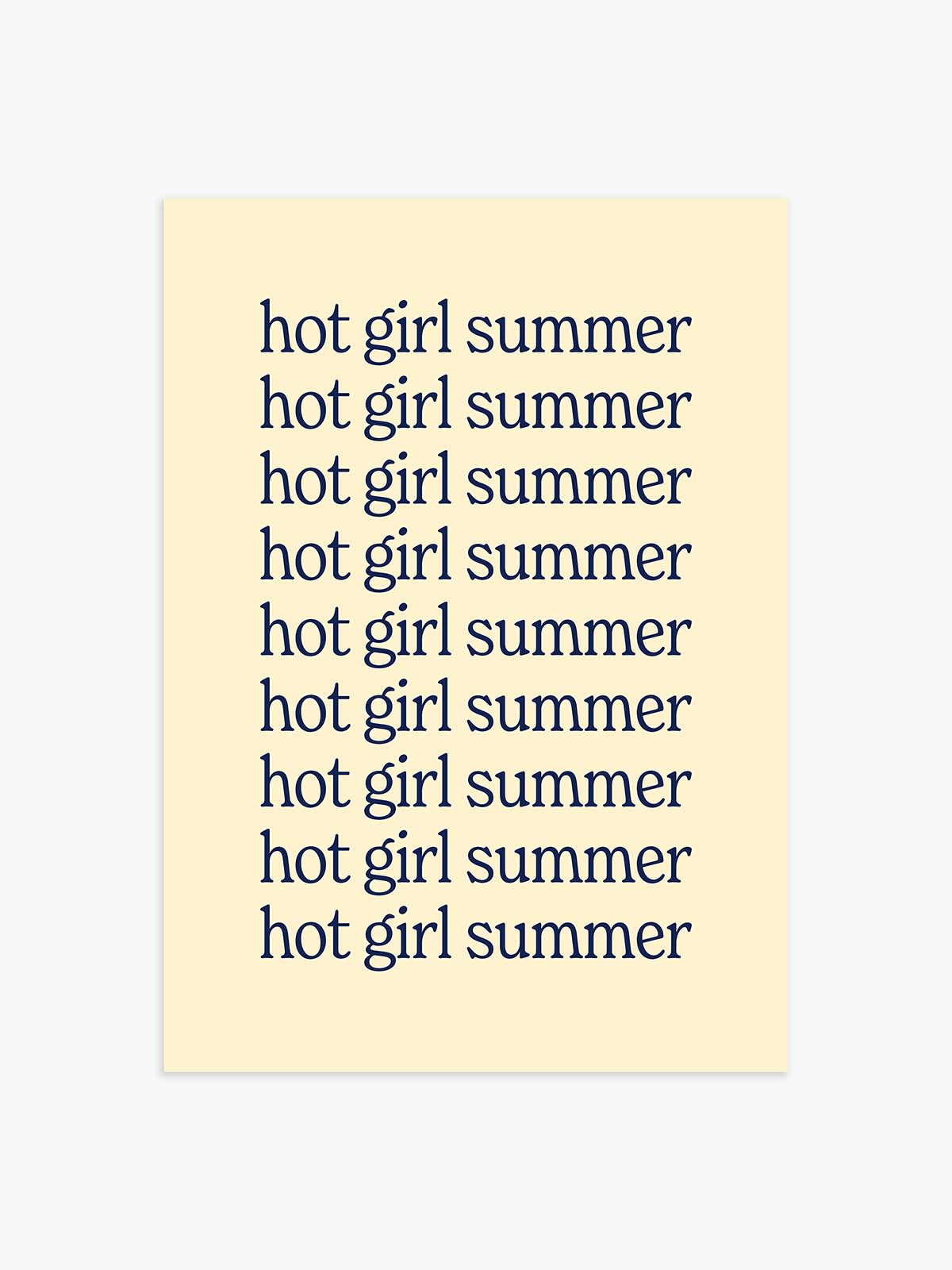 Hot Girl Summer Poster in Gelb-Blau