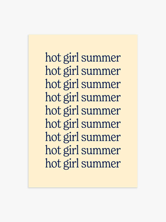 Hot Girl Summer Poster in Gelb-Blau
