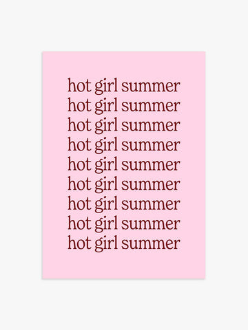 Hot Girl Summer Poster in Rosa-Rot