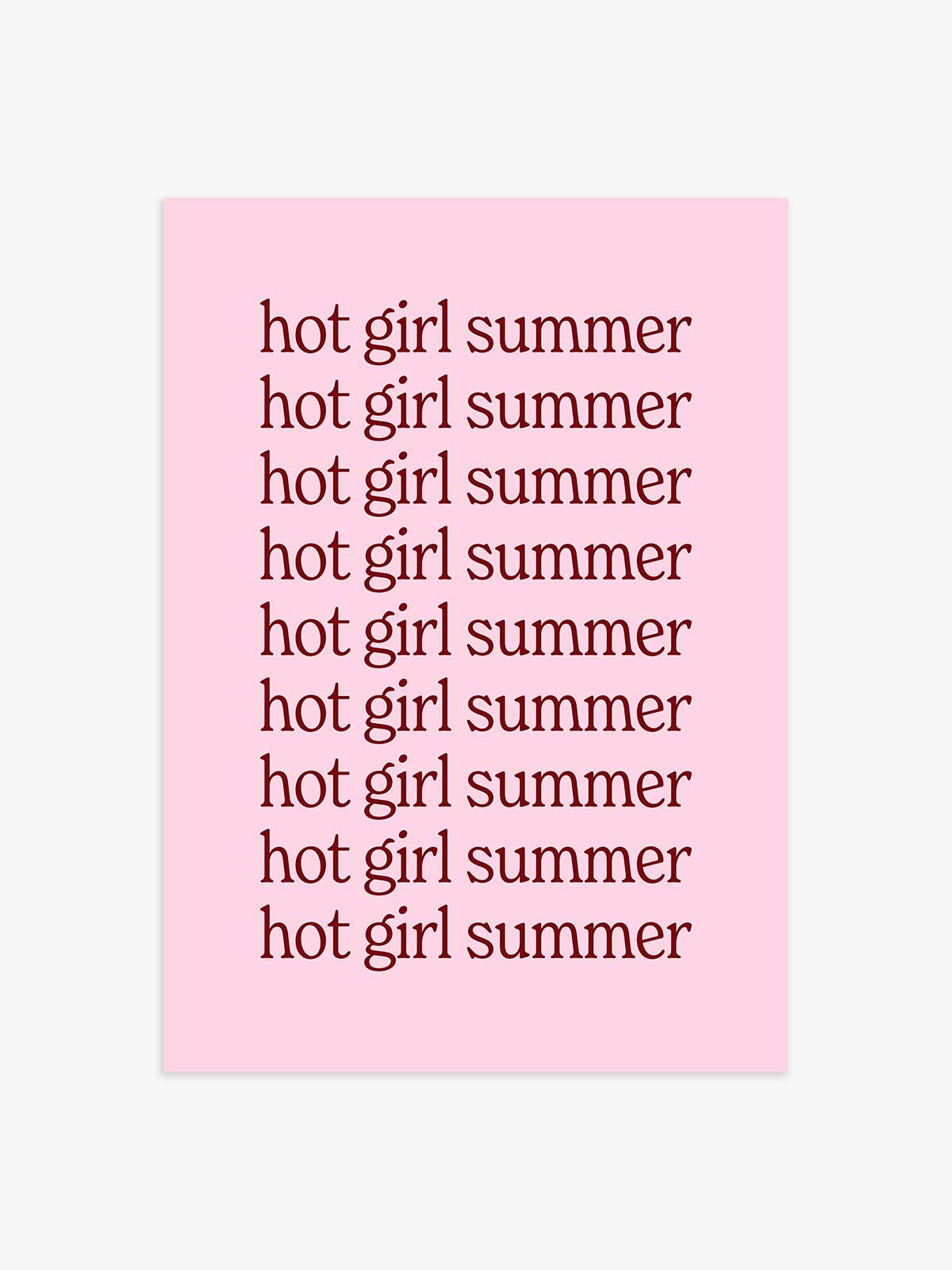 Hot Girl Summer Poster in Rosa-Rot