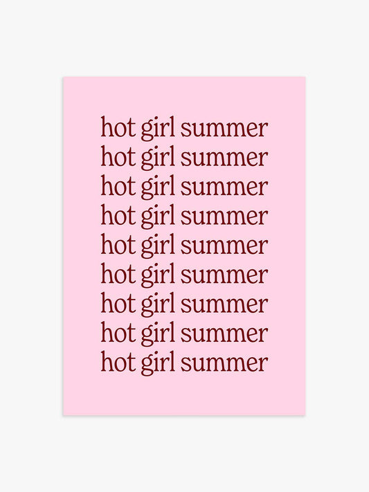 Hot Girl Summer Poster in Rosa-Rot
