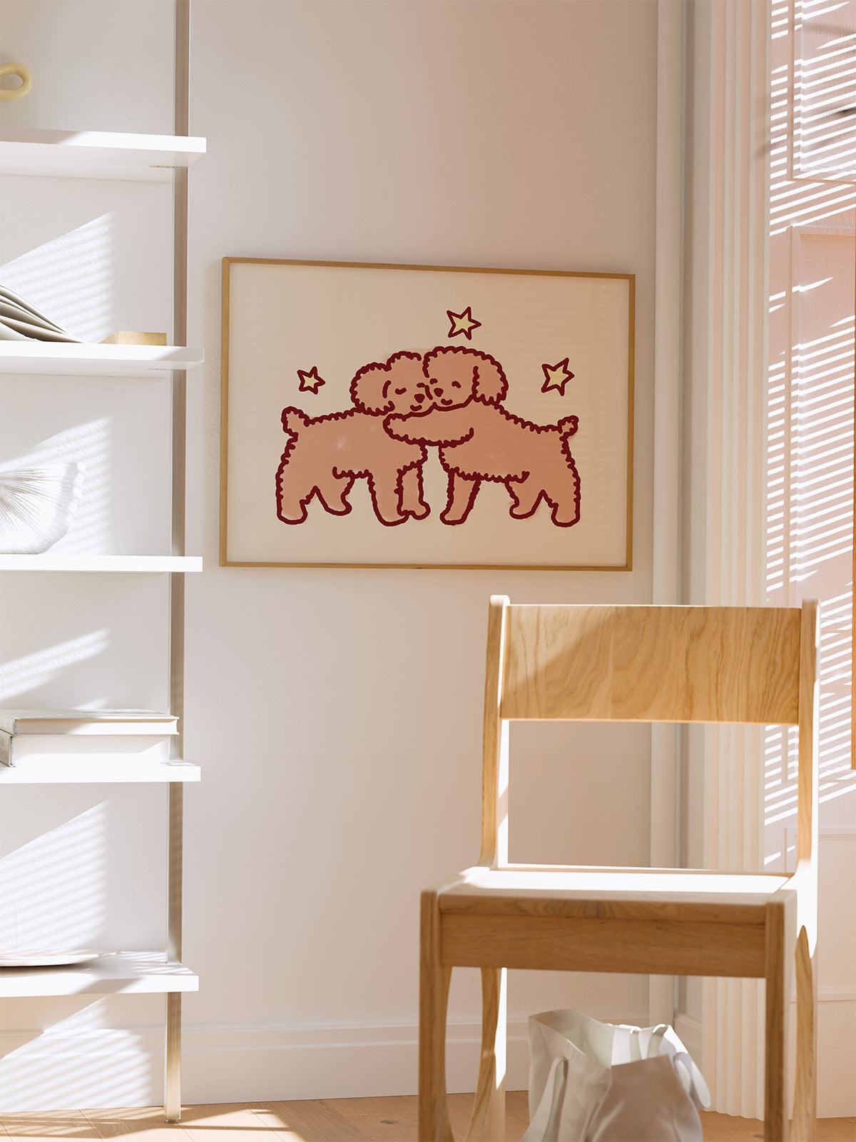 Hunde Illustration Poster in Braun