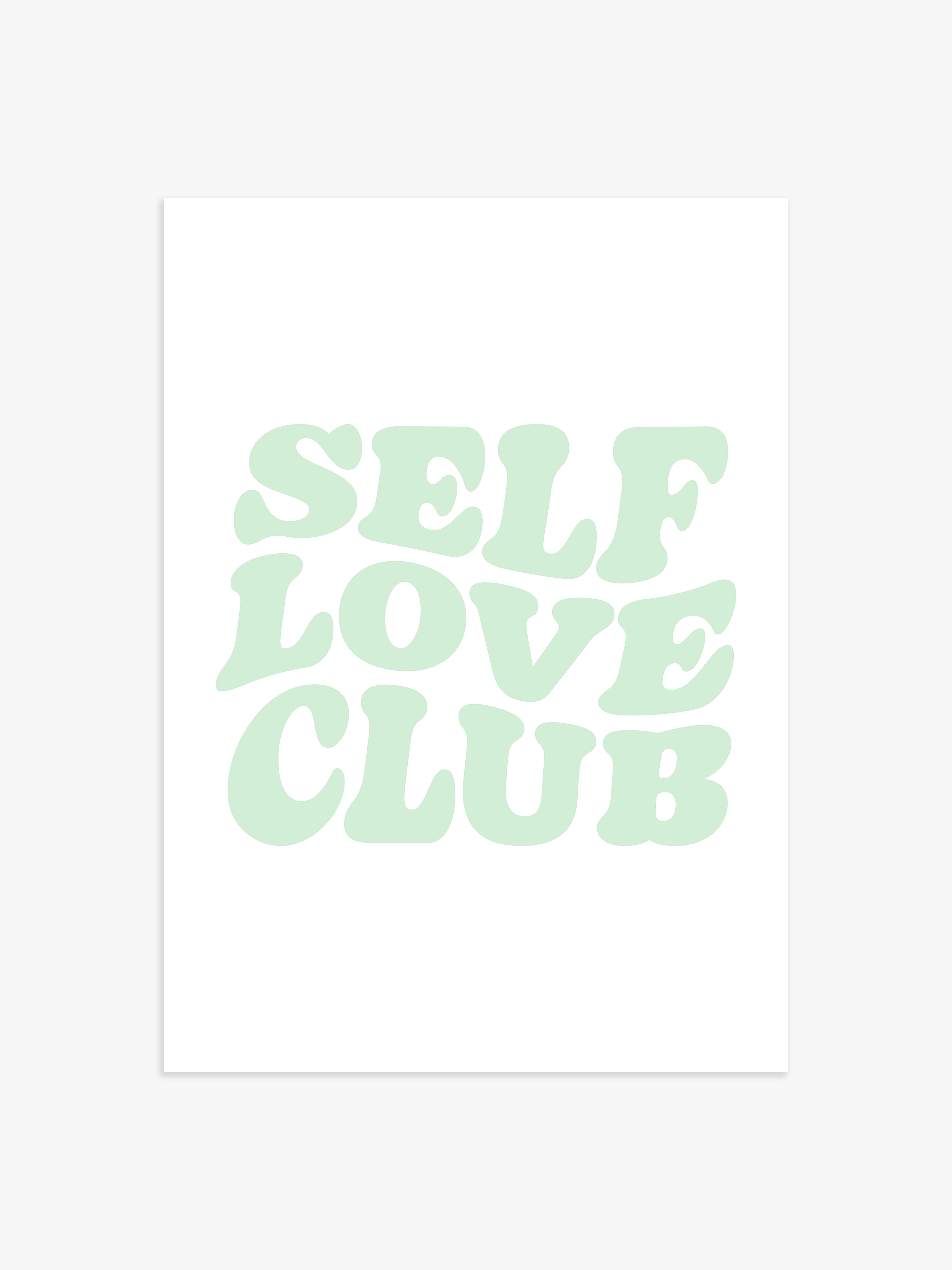 Self Love Club Poster in Hellgrün