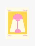 Cozy Lights Poster in Gelb & Rosa