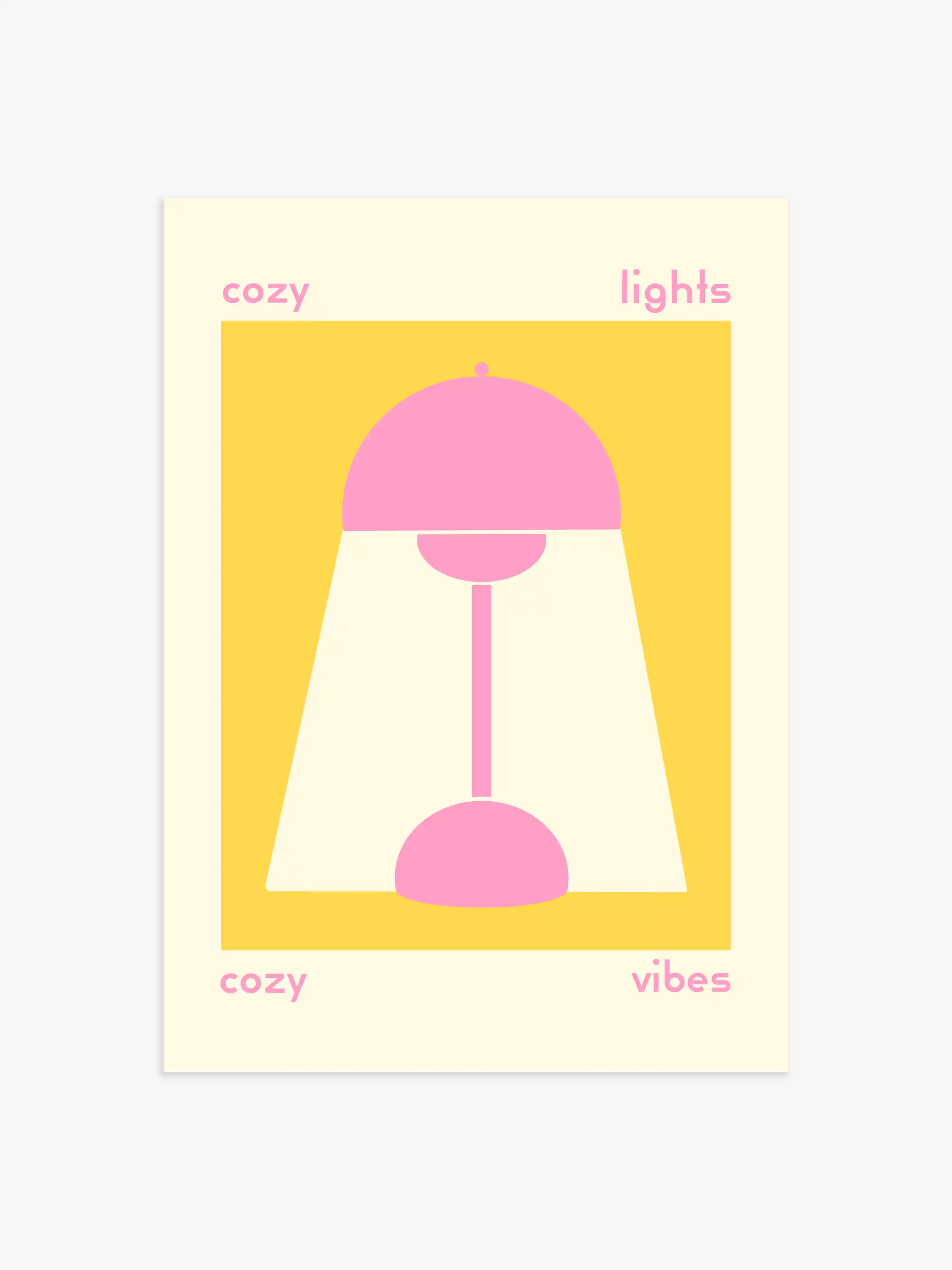 Cozy Lights Poster in Gelb & Rosa