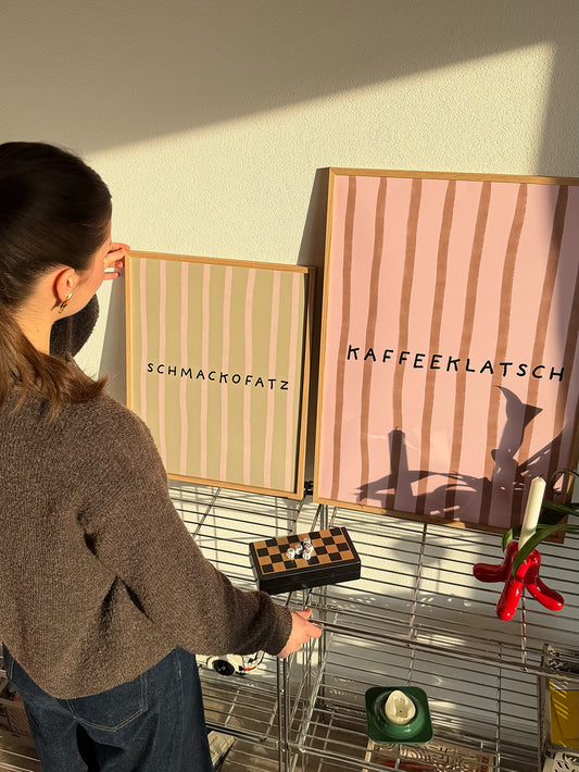 Kaffeeklatsch Poster in rosa-braun