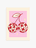 Disco-Kirschen Poster in Rosa-Rot