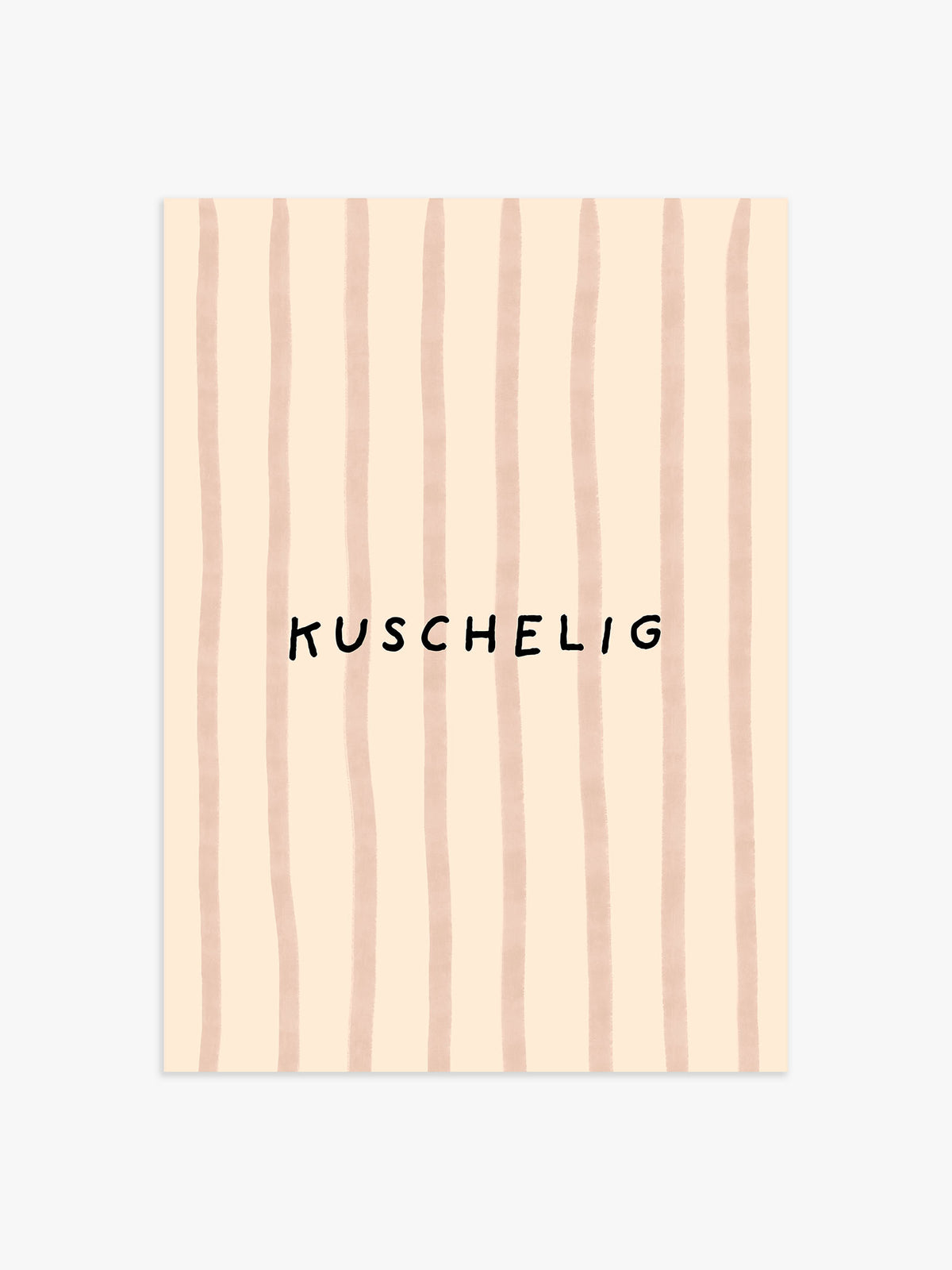 Kuschelig Streifenposter in Beige-Braun - 30x40 cm