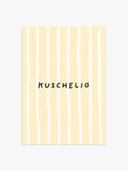 Kuschelig Streifenposter in Buttergelb