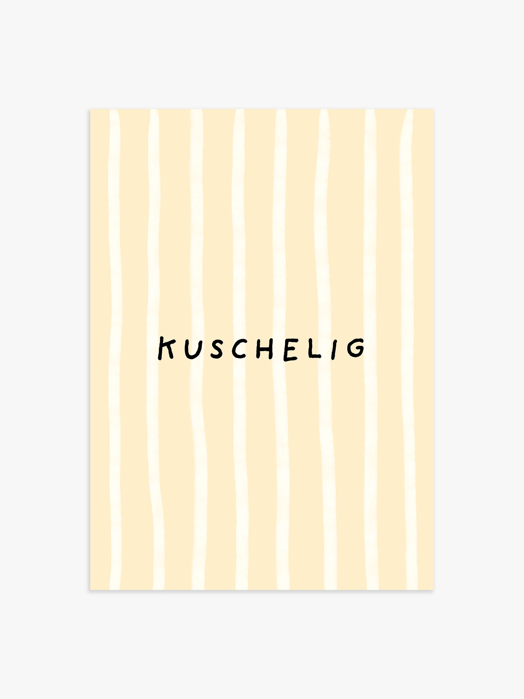 Kuschelig Streifenposter in Buttergelb