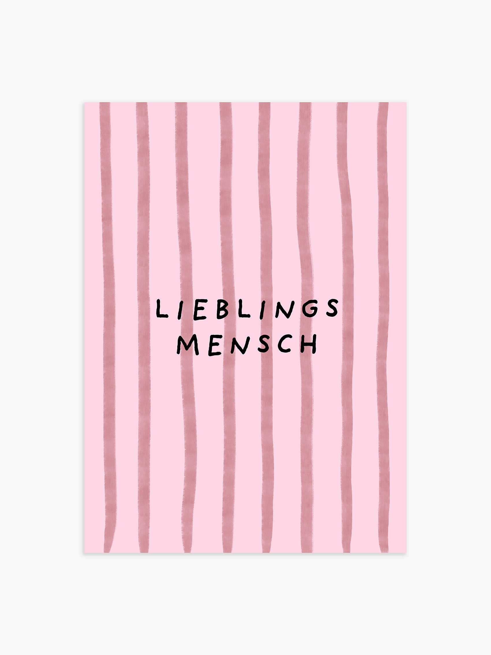 Lieblingsmensch Streifenposter in Rosa-Rot
