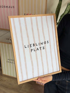 Lieblingsplatz Streifenposter in Babyblau
