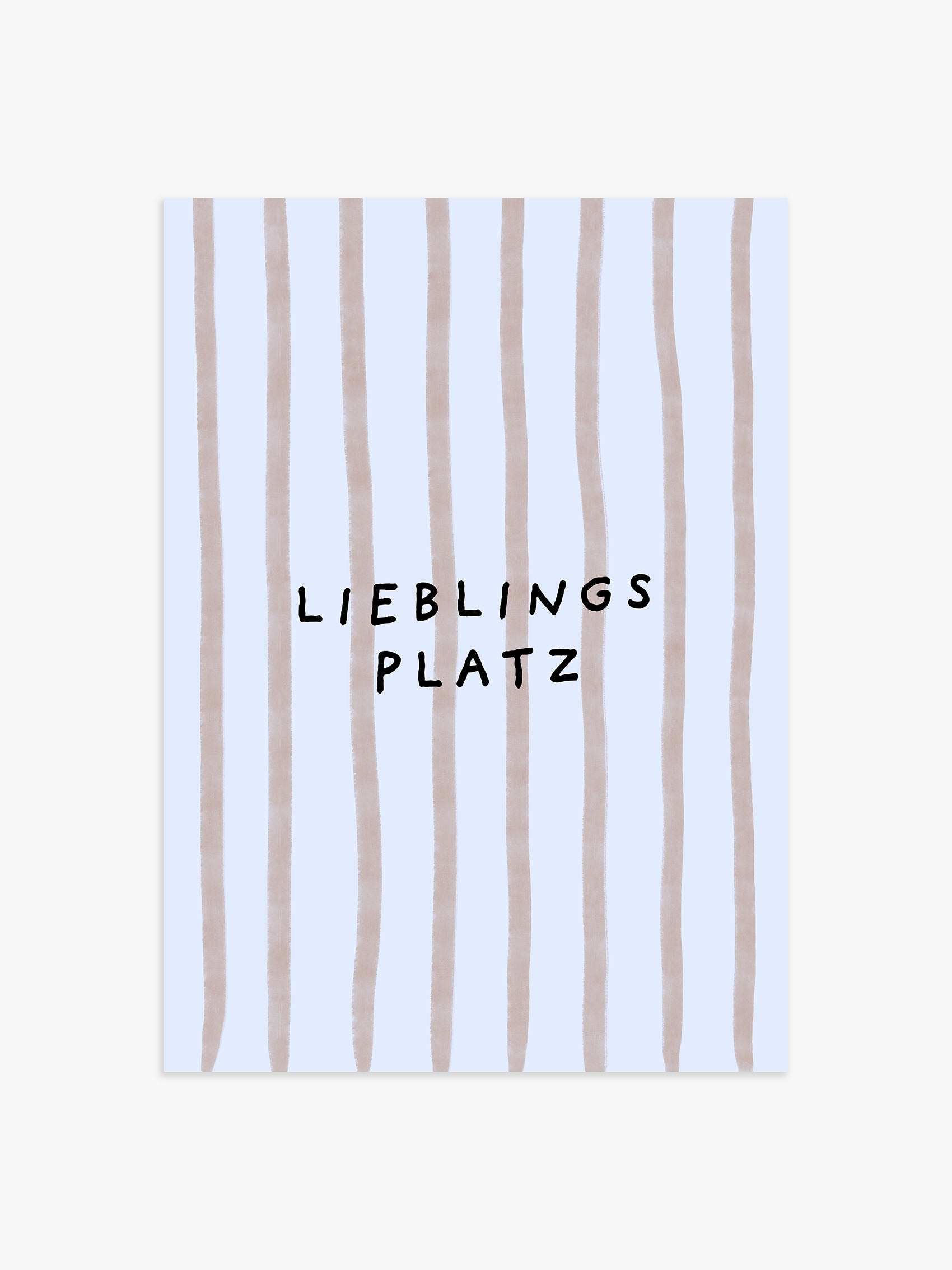 Lieblingsplatz Streifenposter in Babyblau