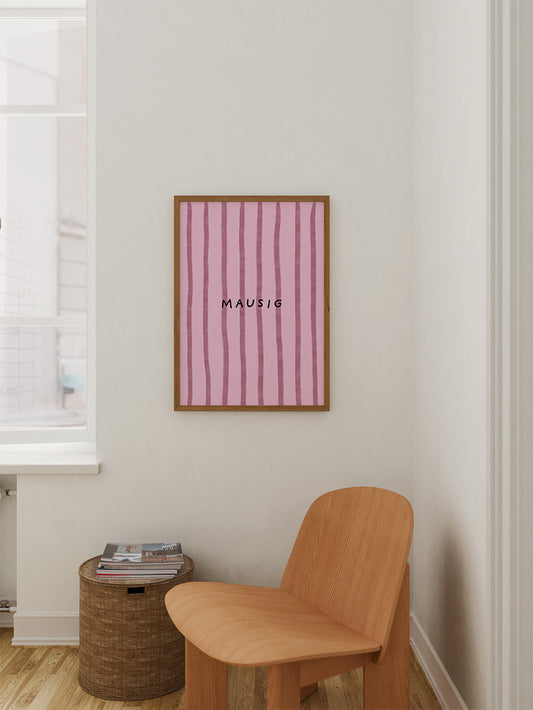 Mausig Poster in rosa-beerig