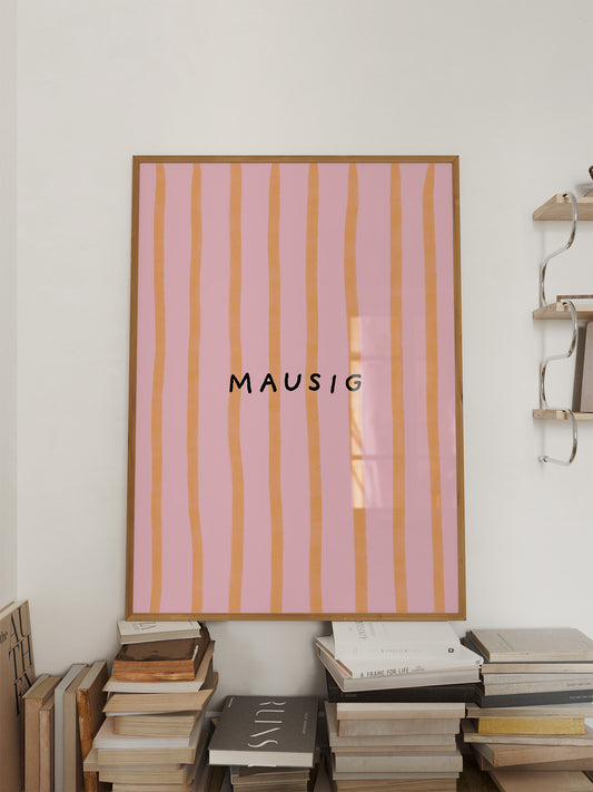 Mausig Poster in rosa-orange