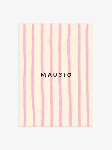 Mausig Poster in rosa-beige