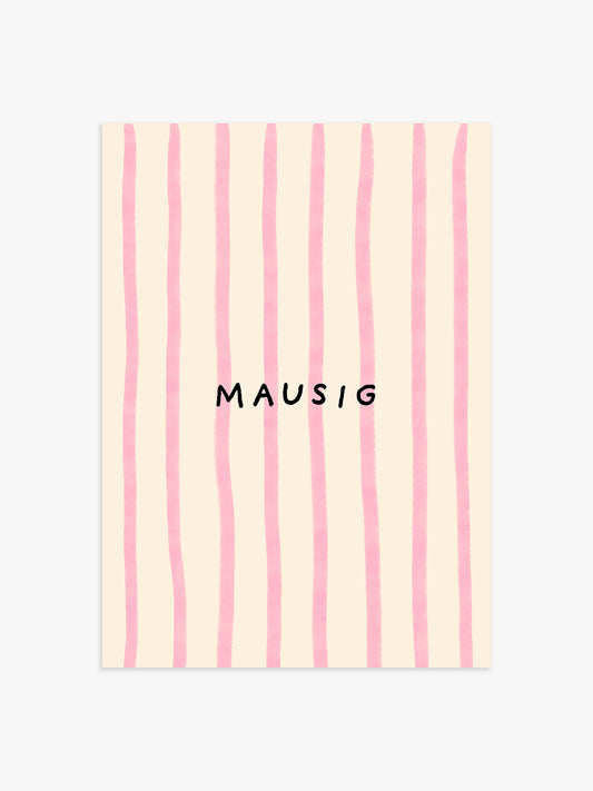 Mausig Poster in rosa-beige