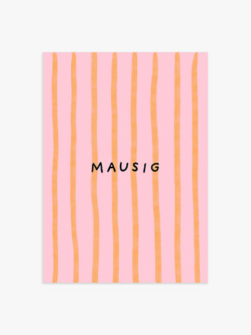 Mausig Poster in rosa-orange