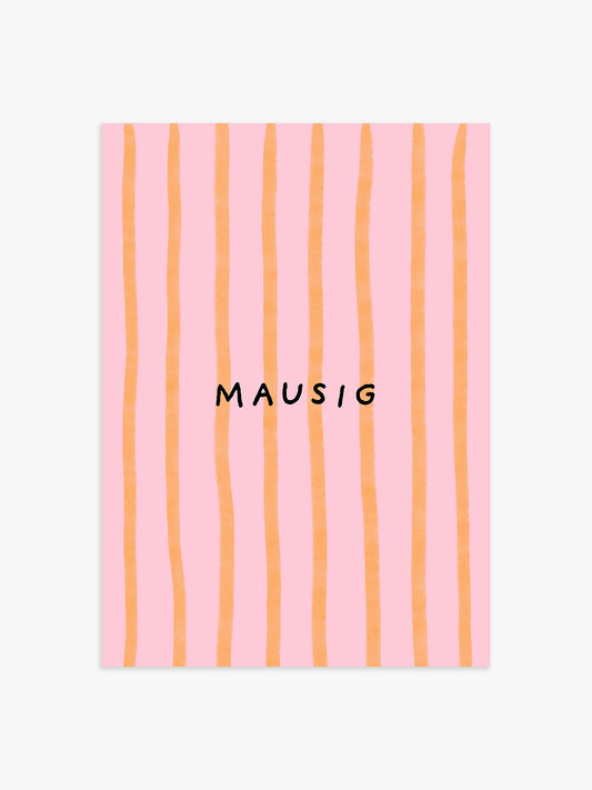 Mausig Poster in rosa-orange